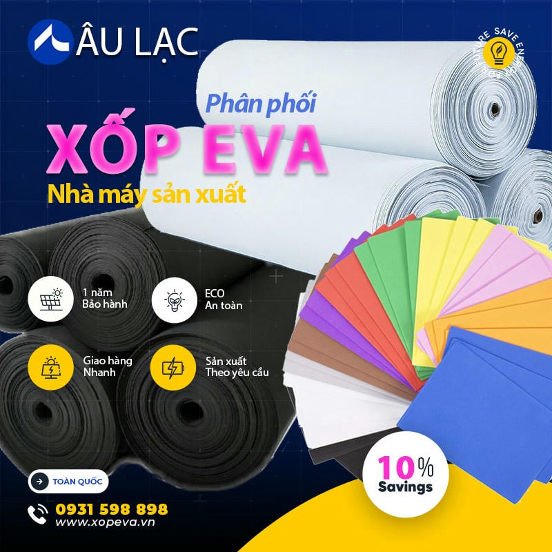 EVA phù hợp cho đế, lót, đệm gót và chi tiết định hình cần nhẹ, êm
